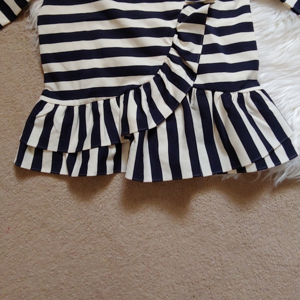 J. Crew Asymmetrical Stripped Ruffle Top - Picture 6 of 7